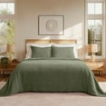 thumbnail image 6 of EVERGRACE Cotton Coverlet Set Full Queen Size 3 Pieces, Lightweight Soft Ribbed Matelassé Bedspread Quilt Set, Cozy Oversized Quilted Bedding Set with 2 Pillow Shams for All Seasons, Olive Green, 6 of 8