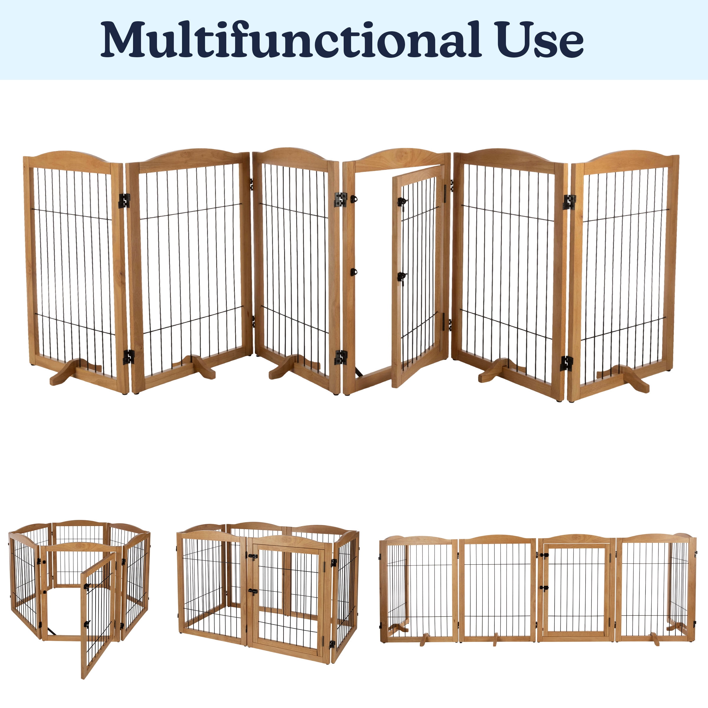 PETMAKER Extra Wide Freestanding Foldable Dog Gate