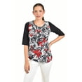 thumbnail image 1 of Blusa con estampado floral Roman Fashion /Juvenil, 104 (Rojo) rojo CH, 1 of 4