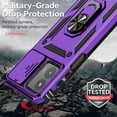 thumbnail image 5 of for Moto G 5G 2023 Case with Slide Camera Cover HD Screen Protector [ Grade 16ft. Drop Tested]  Ring Holder Kickstand Protective Phone Case for Motorola Moto G 5G 2023, Purple, 5 of 17