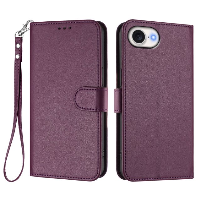 GANGXUN Wallet Case for iPhone 16e – Magnetic Closure, RFID Blocking, Wrist Strap, Wireless Charging Compatible