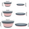 thumbnail image 2 of 3 Pcs Bol Pliable en Silicone de Qualité Alimentaire avec Couvercle, Récipient de Stockage Alimentaire Portable et Extensible, Bol de Camping Bol à Salade (Rose), 2 of 6