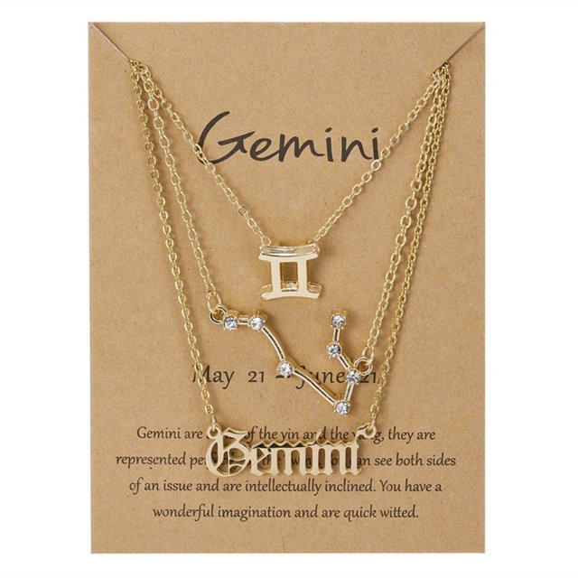Paquete De 3 Collares De Metal Decorativos Diy Prop Elegancia A Prueba De Herrumbre Joyería En Capas Letras Ligeras Diseño Dijes Colgante Guardurnaity AP007133-02