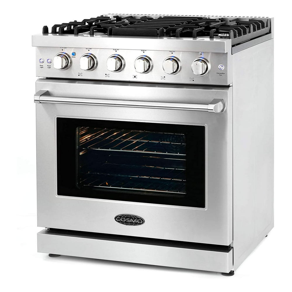 Cosmo 30 Inch 4.5 Cubic Foot Gas Range Convection Oven with 5 Italian Burners
