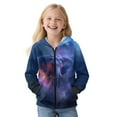 thumbnail image 2 of FKELYI Elephant Purple Cloud Print Zip Up Hoodies for Boys Girls Kids Sweatshirt with 2 Pockets Fleece Hooded Activewear Fall Winter Clothes for Sport Travel, XL, 2 of 6