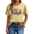 thumbnail image 3 of Camisetas de Verano de Manga Corta de las Mujeres Nuevo Suéter de Cuello de Tripulación, Top de Fiesta Impreso Casual para la Primavera, 3 of 4