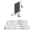 thumbnail image 6 of Amerock Maymont 1-5/8 inch (41mm) Length Square Matte Black Cabinet Knob Backplate, 6 of 7