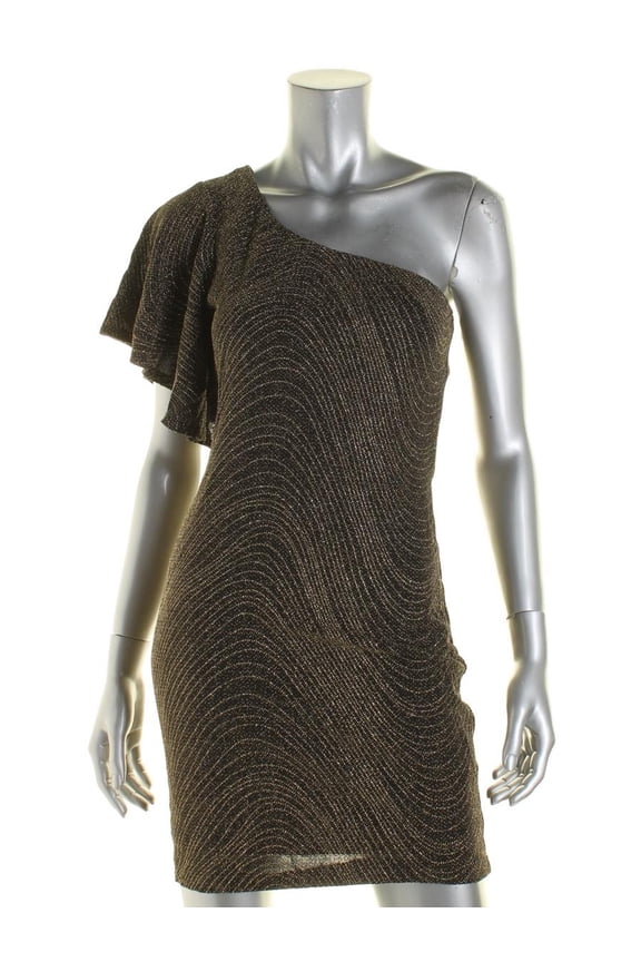 Womens Juniors Cold Shoulder One Shoulder Cocktail Dress