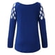 thumbnail image 5 of Tops con hombros descubiertos para mujer, blusa estampada retro con cuello redondo, camisa tipo túnica de manga larga, camisetas informales sueltas Fridja  hkj1782, 5 of 7
