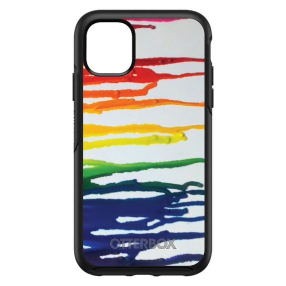 DistinctInk OtterBox Symmetry Custom Case for Apple iPhone 15 (6.1" Screen) - Rainbow Art Supplies - Lightweight Grip
