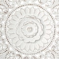 thumbnail image 5 of DecMode White Wooden Handmade Intricately Carved Floral Wall Decor with Mandala Design, 5 of 8