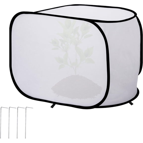 23" x 17" x 17" Pop up Rectangular Frost Protection Plant Cover, Winter Garden Plants Freeze Protection Tent, Warm Garden Bed Plant Protector Enclosure for Snow Frost Protection Indoor & Outdoor