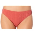 thumbnail image 2 of California Waves Junior's Textured Hipster Bikini Bottoms Swimsuit Orange Size Small, 2 of 3