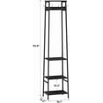 thumbnail image 3 of Coat Rack Freestanding, Coat Stand with 3 Shelves and 7 Hooks, Hall Tree Free Standing, Clothes Rack Stand Organizer for Bedroom, Hallway, Entryway, Living Room, Industrial Style, Black, 3 of 15