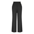 thumbnail image 7 of Roncen Women's Straight Leg Trousers - Elastic High Waist Button Business Casual Work Pants with Pockets, 7 of 7