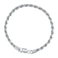 thumbnail image 2 of Auriga 925 Sterling Silver Rhodium Plated 4.5mm Solid Rope Chain Necklace 20, 2 of 5
