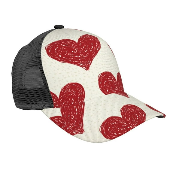 Picia Love Pattern Trucker Hat,Baseball Cap,Sun Protection Cap,Stylish Headwear,Leisure Cap,Outdoor Sports Cap
