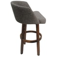 thumbnail image 2 of Swivel Counter Wood Bar Stool 26" Joey -Vivian- Mojave Gray Fabric - Dark Moca, 2 of 2