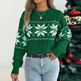thumbnail image 5 of vigerkar Women's Ugly Christmas Sweater Cedar Snowflake Pattern Knitted Sweaters Long Sleeve Winter Pullover Tops (Green, S), 5 of 8