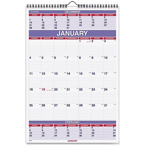 AtAGlance 3Month Wall Calendar