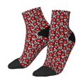 thumbnail image 3 of Salouo Red Floral Pattern Unisex Middle Tube Socks,Middle-Finger Knee High Socks Over The Calf Tube Stocking Crew Stockings for Women and Men Tube Socks, 3 of 8