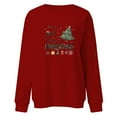 thumbnail image 1 of Gibobby Sudaderas para mujer Sudadera informal de manga larga con cuello redondo y estampado de árbol de Navidad para mujer para la temporada de otoño e invierno(Rojo,M), 1 of 3
