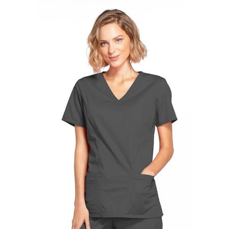

Cherokee Workwear Core Stretch Women s Scrubs Top Mock Wrap 4728