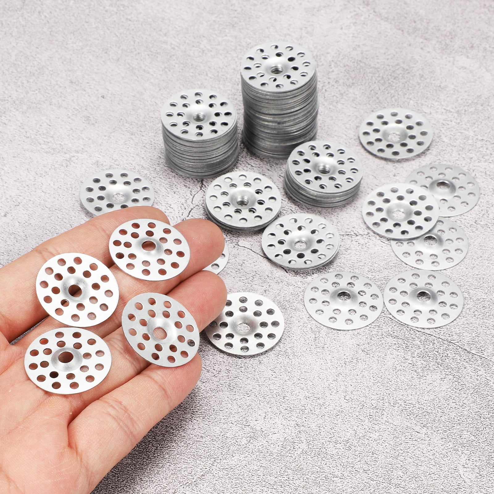 500pcs Plaster Washers 1 Inch Plaster Repair Rings Buttons Zinc Plated Metal Washer Flat Profile Washers for Wall Ceiling Drywall Repair