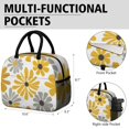 thumbnail image 6 of Obrewu Yellow and Gray Pioneer Flower Lunch Bag for Adult, Insulated, Leakproof, Oxford Cloth, 6 of 7