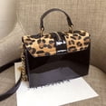 thumbnail image 4 of Bolsos de hombro de piel sintética con estampado de leopardo para mujer, bolsos cruzados con cadena en color negro y burdeos, bolsos tipo bandolera de moda para niña, 4 of 5