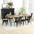 thumbnail image 4 of Costway Stackable Metal Dining Chairs Set of 4 with Backrest & PU Leather Padded Seat, 4 of 10