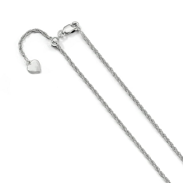 Leslie's Sterling Silver 1.55 mm Loose Rope Adjustable Chain (Weight: 3.14 Grams, Length: 22 Inches)