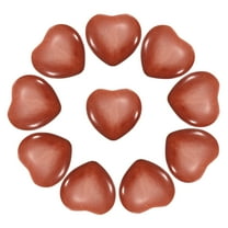 Uxcell 10 Pcs Natural Heart Shaped Crystal Stone, 0.8 Inch Mini Polished Love Gemstone Crystal, Pocket Rock Engraved Worry Stones for Women Gifts Meditation, Red