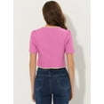 thumbnail image 3 of DARING DIVA Women's Contrast Trim Jacket Single Breasted Blazer M Pink, 3 of 6