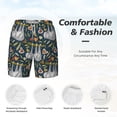 thumbnail image 6 of Picia Cute Sloth pattern Mens Swim Trunks with Compression Liner Stretch Beach Shorts Quick Dry with Zipper Pockets No-Chafing Board Shorts-Large, 6 of 9
