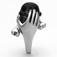 thumbnail image 6 of Two-Tone IP Black Stainless Steel Ring with Epoxy in Jet for Women Jet Stone Color Style TK1206 Size 13, 6 of 6