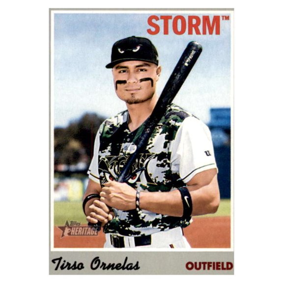 Collectible 2019 Topps Heritage Minors #130 Tirso Ornelas RC Rookie Lake Elsinore Storm Baseball Trading Card