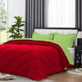 thumbnail image 3 of D.N.G. BEDDINGS 1 Piece Luxury Reversible Diamond Pattern Comforter Premium Super Soft, All Season 800 TC, 100% Egyptian Cotton Twin/Twin XL Size Sage/Red Solid Color, 3 of 7