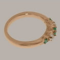 thumbnail image 4 of LBG British Made 9k Rose Gold Natural Emerald & Cultured Pearl Womens band Ring - 33 size options - Size 7.75, 4 of 6