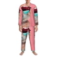 thumbnail image 3 of Sikiie Cool Cat Pink Sunglasses Mens Pajama Set, Soft Warm Long Sleeve Sleepwear, Cozy Button-Down Pjs for Men-X-Large, 3 of 7