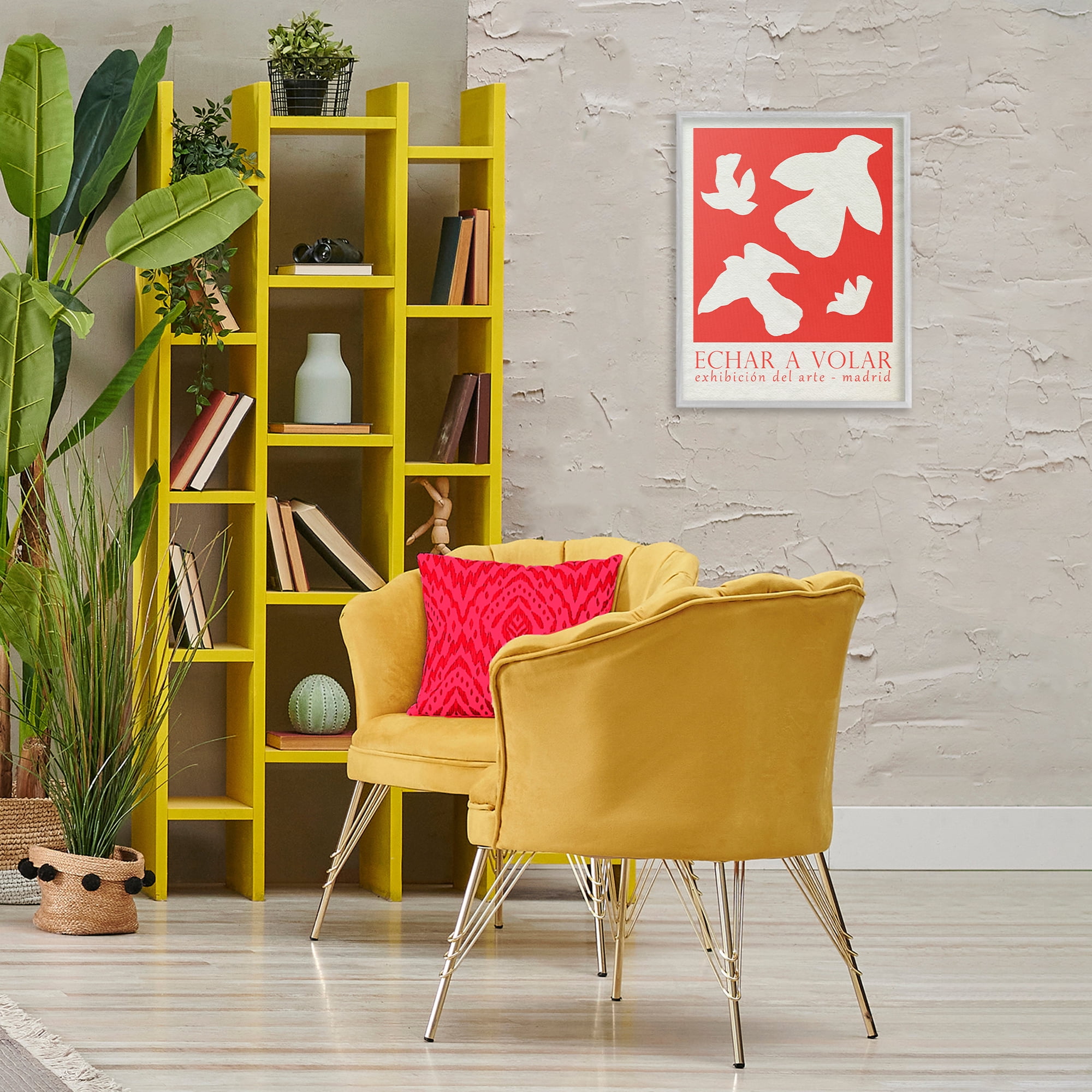 Stupell Industries Classic Exhibition Red Birds Typography Painting Gray Framed Art Print Wall Art, 16 x 20