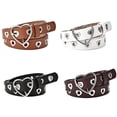 thumbnail image 4 of Yoetaun Leather Hollow Buckle Belt Heart Shaped Dresses Belt Punk Waistband Waist Belt Jeans Coat Belt Decorative Women Belt Coffee, 4 of 8
