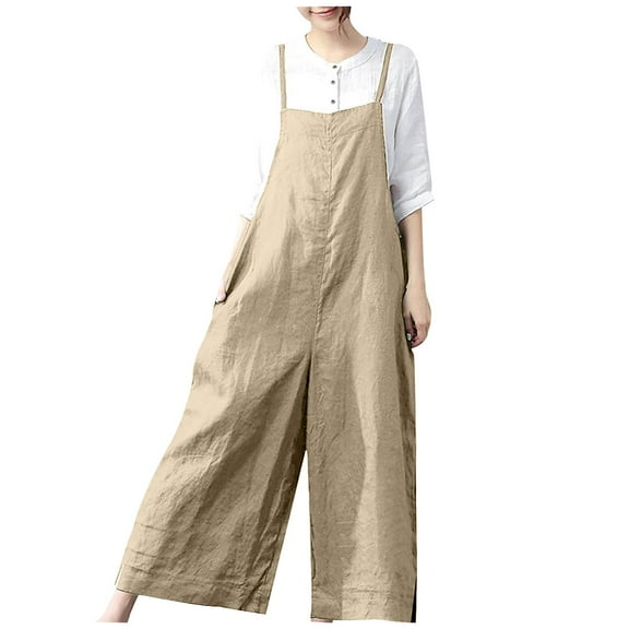Kiplyki Fall Ladies Pants Women's New Women's Color Collar Loose Suspenders Jumpsuit