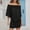 X-48Black, variant on YMNXA Womens Summer Dress Short Sleeve Off Shoulder Solid Color Comfortable Stylish Mini Dresses For Everyday Wear,Black,L