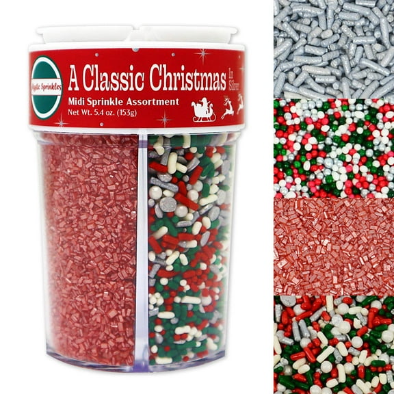 Mystic A Classic Christmas in Silver Midi Sprinkle Assortment 5.4oz