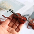 thumbnail image 3 of Neinkie Jouet Violon Miniature Texture Premium Échelle 1/12 Rouge Instrument de Musique Miniature Décoration Maison, 3 of 9
