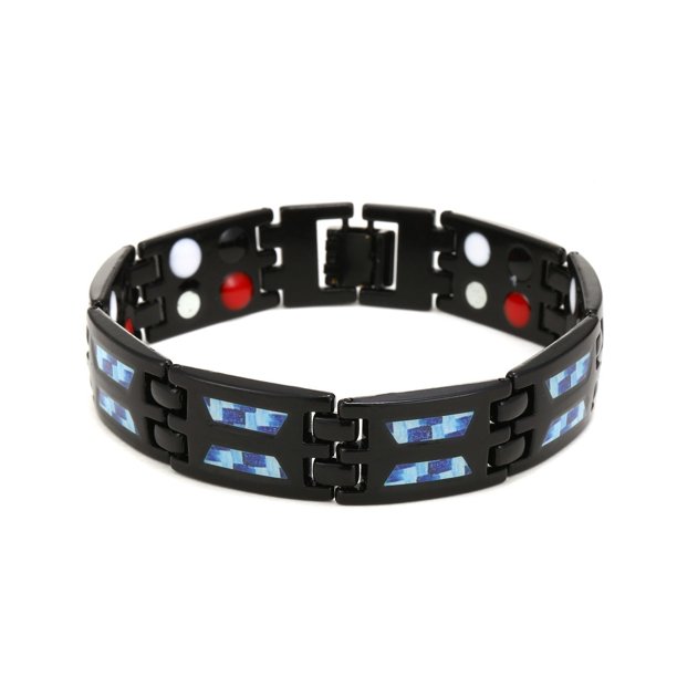 Pulsera magnética de doble fila, pulsera adhesiva de fibra de carbono para hombres de moda europea y americana