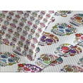thumbnail image 4 of Ambesonne Colorful Quilted Bedspread Set 3 Pcs, Skulls with Flowers, Queen Size, Multicolor, 4 of 5