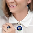 thumbnail image 2 of GlassOfVenice Murano Glass Millefiori "Tree Of Life" Ring 3/4 Inch, 2 of 3