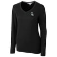 thumbnail image 2 of Women's Cutter & Buck  Black Colorado Rockies City Connect Lakemont Tri-Blend Pullover Sweater, 2 of 3